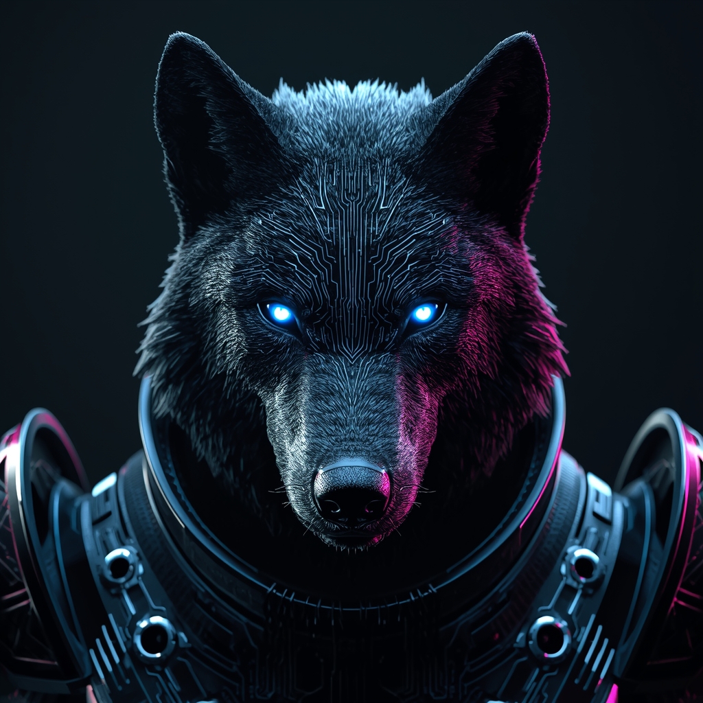 VeloxFi cyberpunk wolf mascot — free memecoin battle prediction game